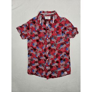 Free Planet Shirt Men's Size Small Red American Flag Short Sleeve‎